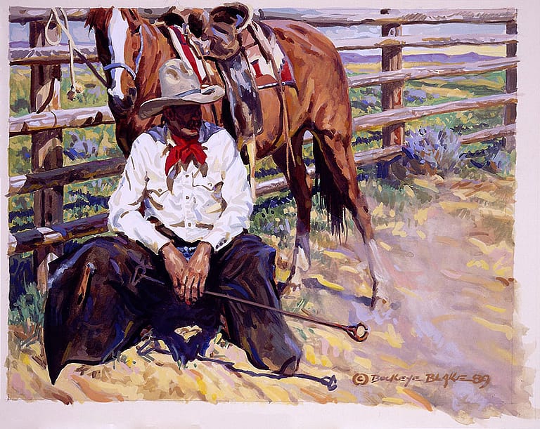 Buckeye Blake. "The Broken O," 1989, William E. Weiss Purchase Award – 1989 Buffalo Bill Art Show. 4.89