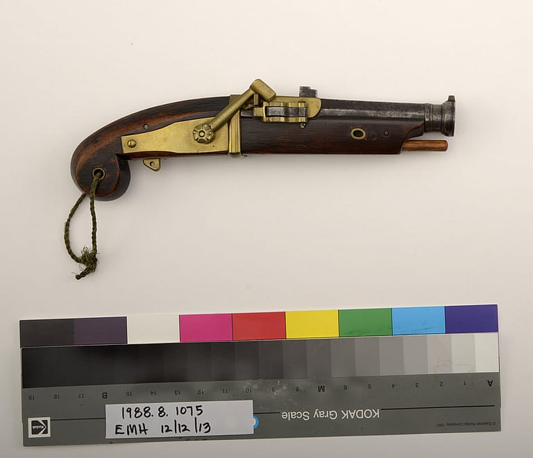 Japanese matchlock pistol. Gift of Olin Corporation. 1988.8.1075