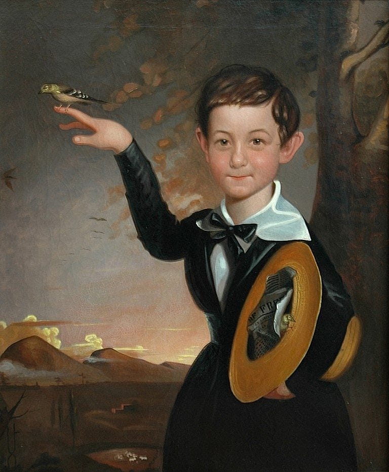 Figure 5. John Mix Stanley. Boy With Birds, ca. 1846. OIl on canvas. Private collection, Salt Lake City, Utah.