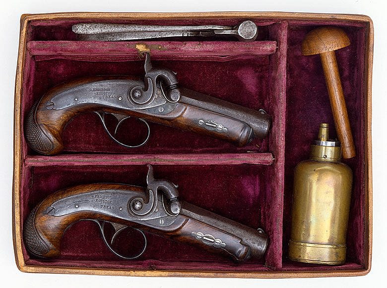 A Treasure from Our West: cased percussion pistols. 1988.8.237