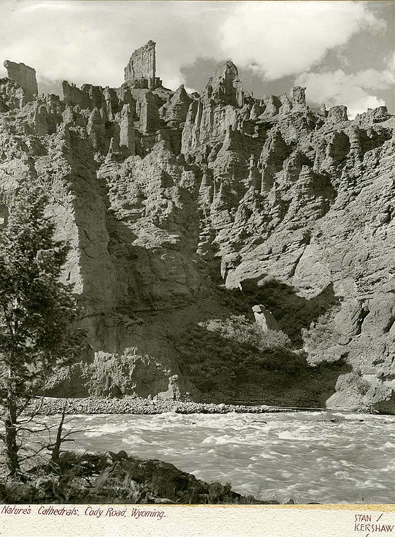 Stanley Kershaw (1891-1963). "Nature's Cathedrals, Cody Road, Wyoming." MS 5 Cody Local History Collection, McCracken Research Library. P.5.1401