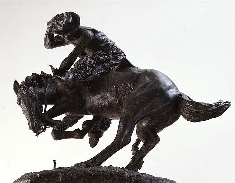Frederic Remington (1861-1909). "The Rattlesnake," ca. 1905. Bronze, cast by Roman Bronze Works. 22.625 inches. Gift of The Coe Foundation, 50.61