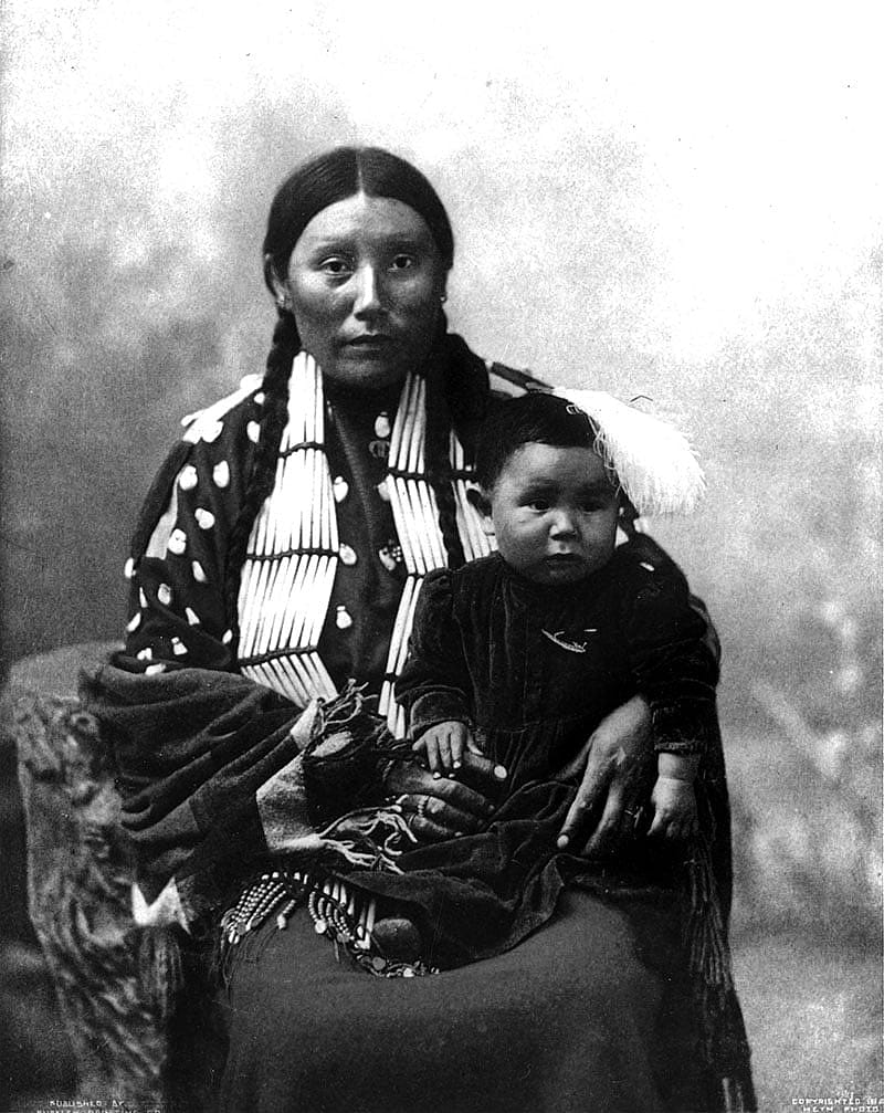Stella Yellow Shirt and child, Brule. MS 36 North American Indian Collection. P.35.143