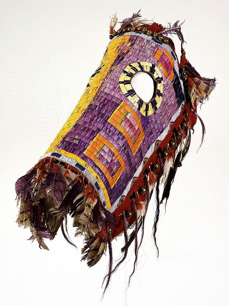 Horse hood, belonging to Medicine Owl, Blackfeet (Amoskapi Pikuni), Northern Plains, 1896. NA.403.214