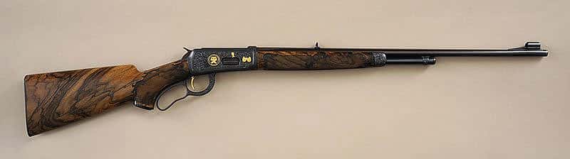 Ronald Reagan's Winchester Model 64 Lever Action Rifle, 1937; customized 1993. Museum Purchase. 2012.3.1