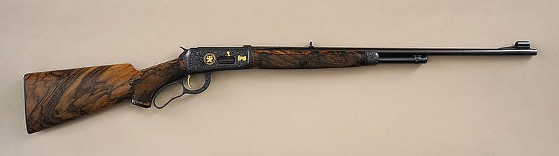 Ronald Reagan's Winchester Model 64 Lever Action Rifle, 1937; customized 1993. Museum Purchase. 2012.3.1