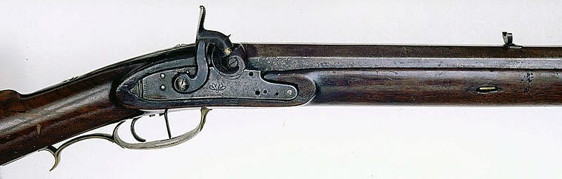 J. and S. Hawken Full Stock Percussion Rifle, .58 caliber, 1825-1849. Gift of William B. Ruger, Sr. and Sturm, Ruger and Company. 1997.4.14 (detail)
