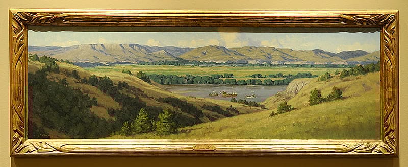 Charles Fritz (b. 1955). "Midday Over the Big Bend," 1999. Oil on canvas, 32 x 34 inches. From the collection of Timothy Peterson.