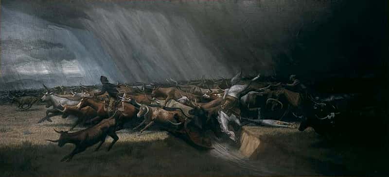 (Fig. 4) Harry Jackson. Stampede (1965). Oil on canvas. Gifts of The Coe Foundation. 29.65