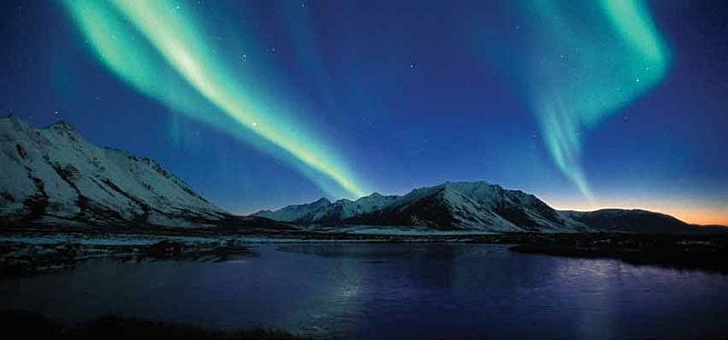 Florian Schultz's Northern Lights photo from "Yellowstone to Yukon" exhibition.