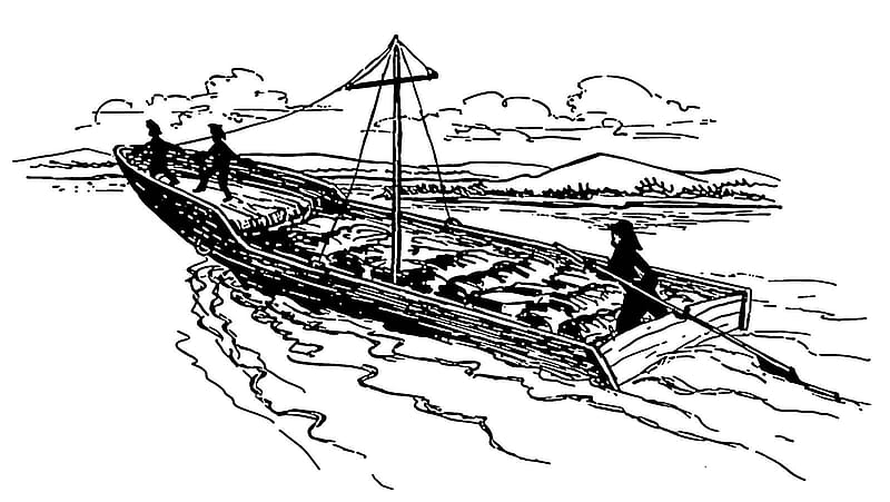 A sketched example of a bateau.