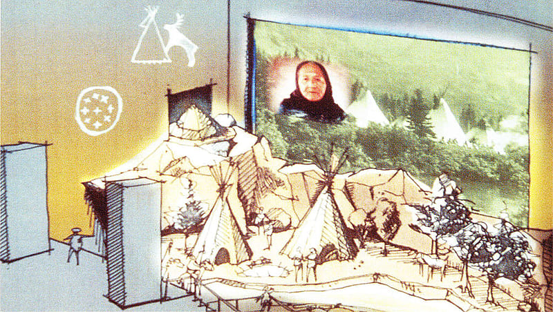 Artist's rendition of the Season of Life Gallery, Plains Indian Museum.