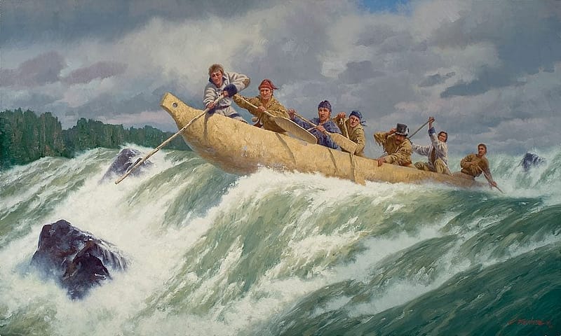 'The Corps of Discovery in the Great Shute of the Columbia' by Charles Fritz