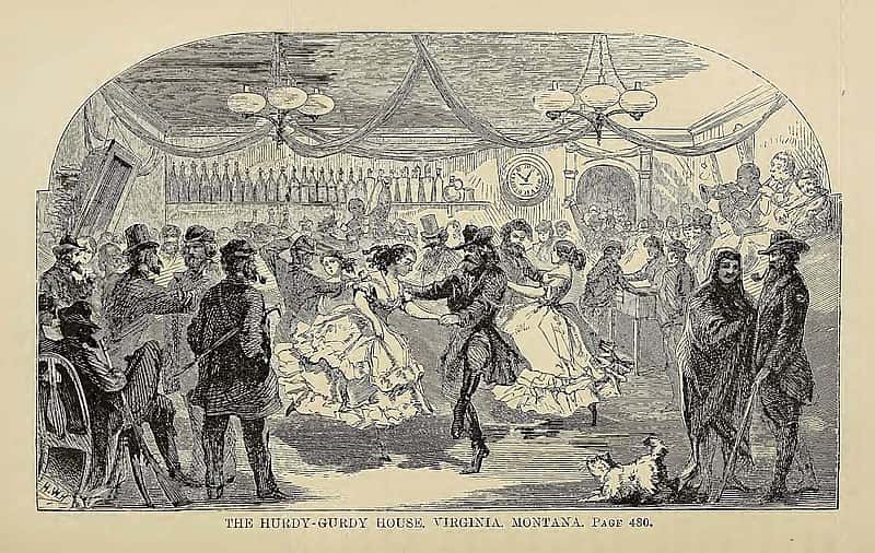 Hurdy-Gurdy House illustration. Public domain.