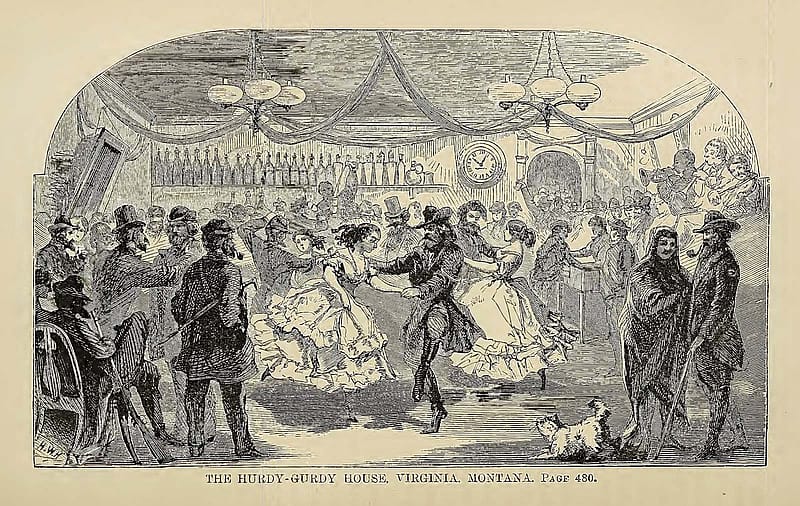 Hurdy-Gurdy House illustration. Public domain.