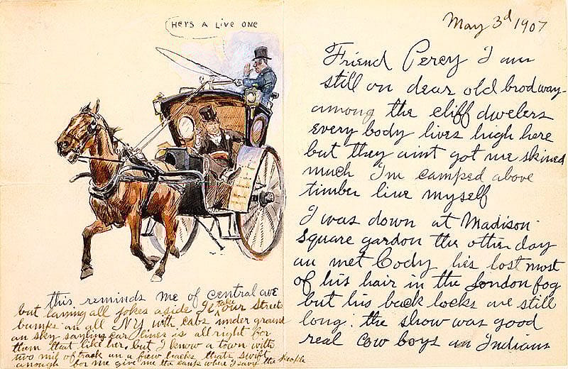 A Treasure from Our West: Charlie Russell illustrated letter. 69.60