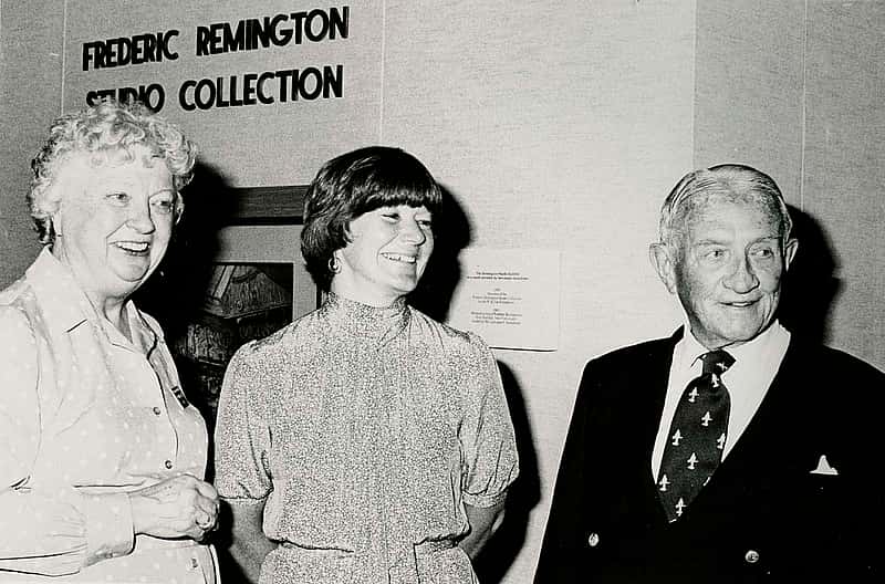 Peg Coe, Muffy Moore, and Robert Coe at the Remington Studio Collection exhibit in the Center's Whitney.