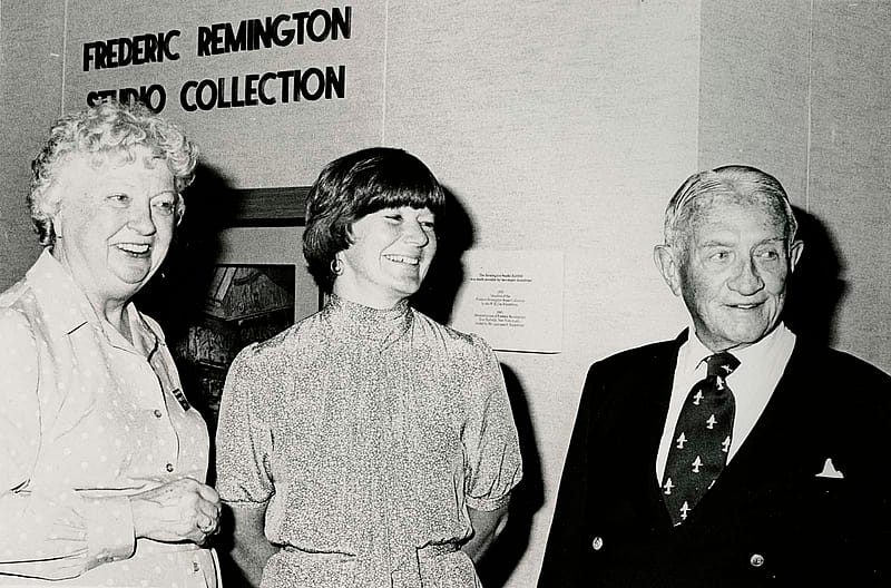 Peg Coe, Muffy Moore, and Robert Coe at the Remington Studio Collection exhibit in the Center's Whitney.
