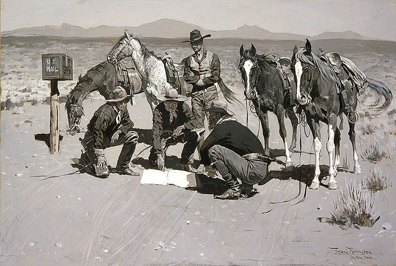 Frederic Remington's "A Post Office in the 'Cow Country'." 11.76