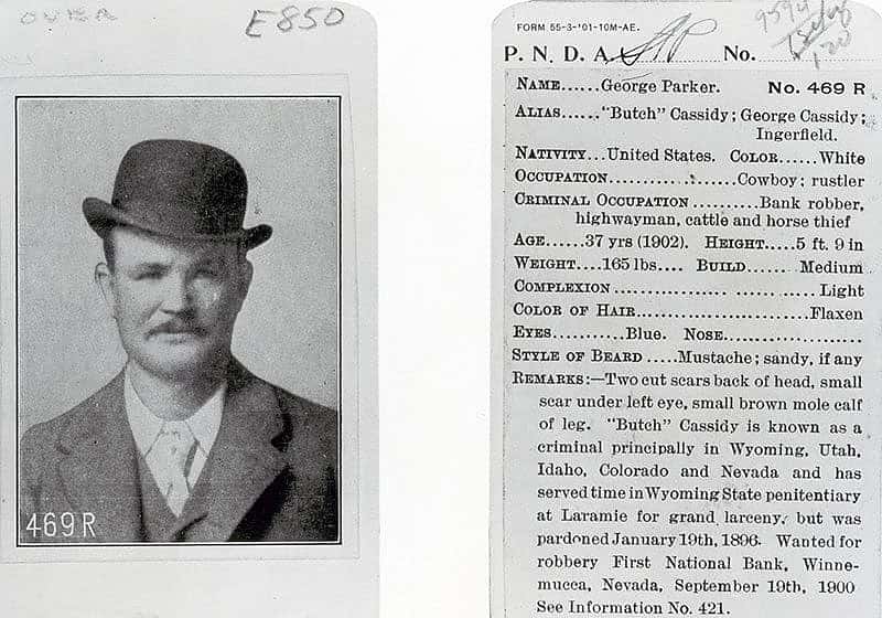 Robert LeRoy or George Parker, alias "Butch Cassidy," #187. From photograph of Parker in Wyoming State Prison from the Vincent Mercaldo Collection. P.71.158