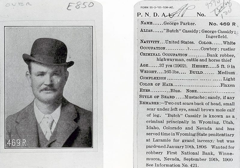 Robert LeRoy or George Parker, alias "Butch Cassidy," #187. From photograph of Parker in Wyoming State Prison from the Vincent Mercaldo Collection. P.71.158
