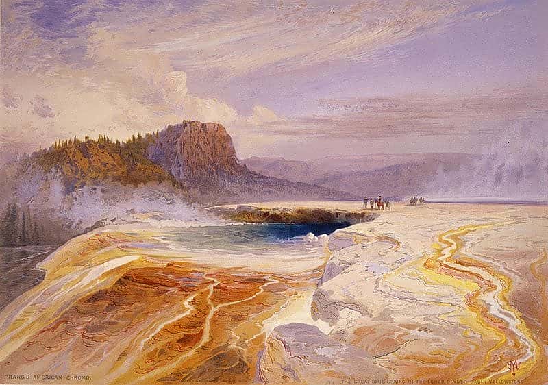 Yellowstone in art: Thomas Moran's "The Great Blue Spring of the Lower Geyser Basin Yellowstone." 18.71.2