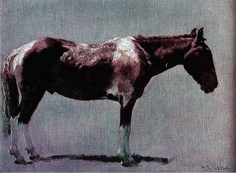 William R. Leigh (1866-1955). "A Pinto Sioux Pony, Cody, Wyoming," c. 1921. Oil on canvas board, 13 x 16 1/2 in. Gilcrease Museum, Tulsa, Oklahoma