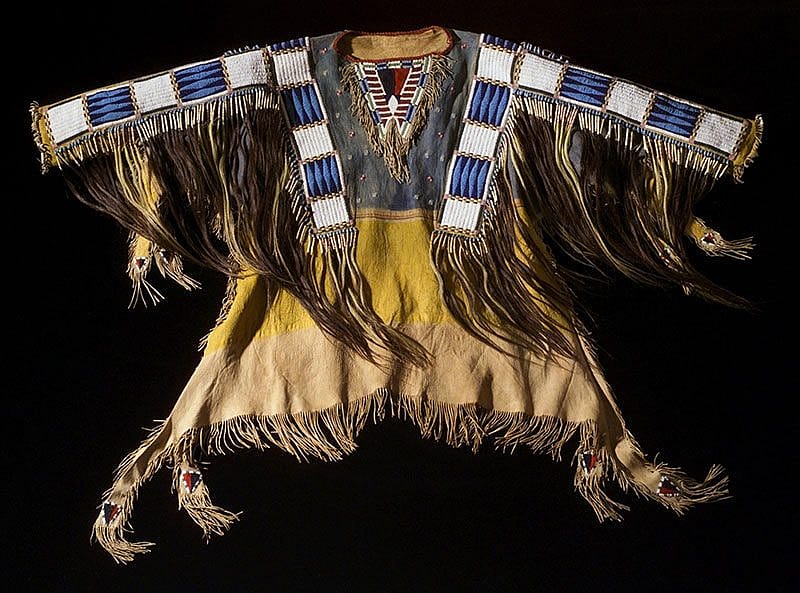 An object from the virtual collection: Oglala Sioux shirt worn by Red Cloud, ca. 1870s. Adolph Spohr Collection. Gift of Larry Sheerin. NA.202.598