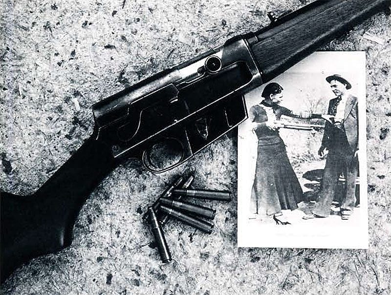 On May 23, 1934, a car carrying notorious outlaws Bonnie Parker and Clyde Barrow stopped at a roadblock in northwest Louisiana. As the two emerged, a fusillade of bullets gunned down the pair. Among the deputies delivering the barrage was Prentis Oakley, using this Remington Model 8 semi-automatic rifle borrowed from Dr. Henry Shilee. Deputy Oakley later remembered, "I was aiming at Clyde Barrow's head when I shot." Photograph by Paul Goodwin.