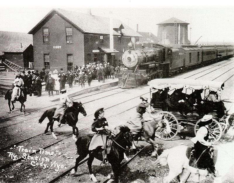 "Train time" in Cody. MS89 Jack Richard Collection. P.89.1085