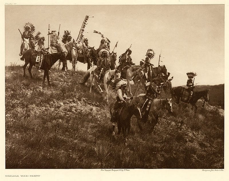 Edward Curtis's "Oglala war-party," Plate 77 of "The North American Indian"