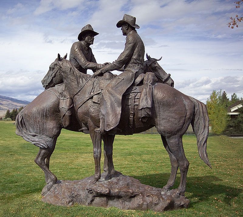 Herb Mignery (b. 1937), "Code of the West," 1998. Bronze, 140 x 137 x 72 inches. Gift of Mike Kammerer/Code of the West Foundation, 9.01.