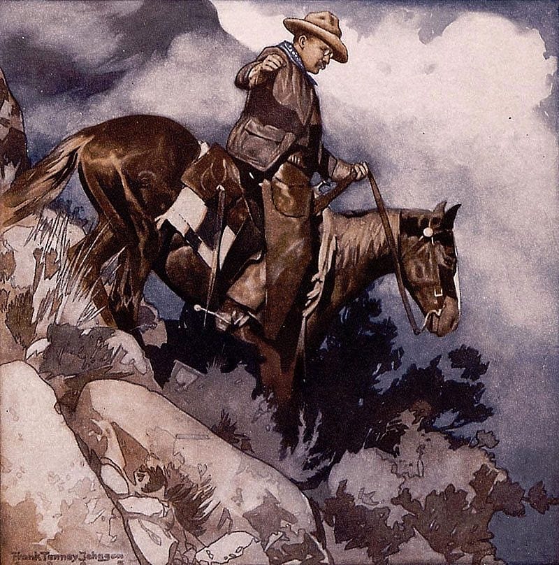 Points West blog 039: Frank Tenney Johnson's "Teddy Roosevelt–Cattle Rancher. 72.72.80