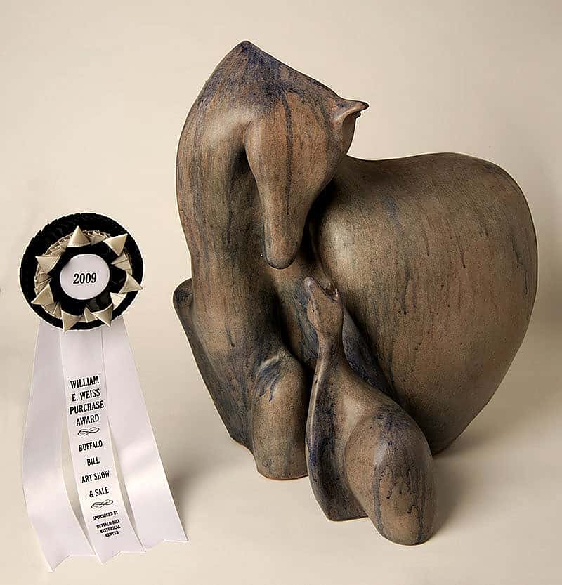 Steve Schrepferman. "Mother's Touch," 2009. William E. Weiss Purchase Award – 2009 Buffalo Bill Art Show. 62.09A&B