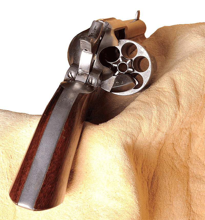 Replica, Colt single action Army revolver, unloaded. Cimarron Arms, Fredericksburg, Texas. Used for educational purposes at the Buffalo Bill Center of the West. Gift of Patricia Ann Prince, in loving memory of her husband, Walter Duquesne Prince 1943-2006. ED.2007.5.39