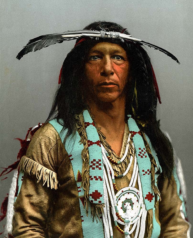 Native adornment often indicated status, rank, or class (undated photo). MS35 North American Indian Photographs, McCracken Research Library. P.35.123