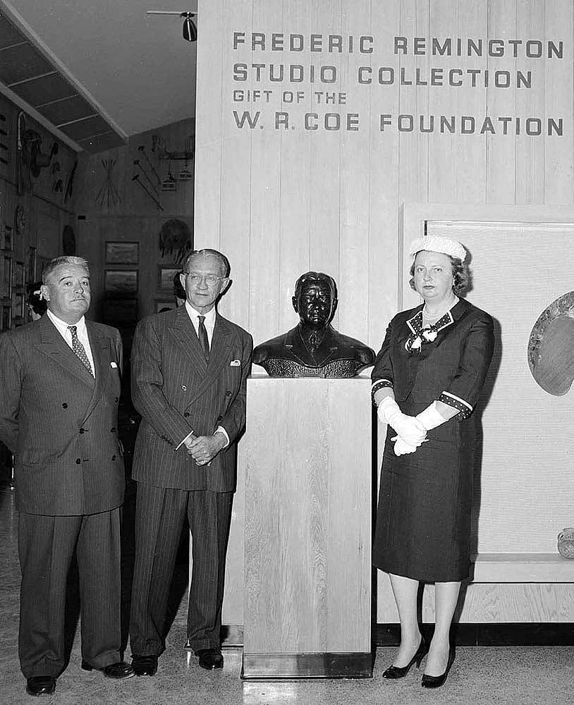 Henry, Robert, and Peg Coe at the opening of the Frederic Remington Studio exhibit in the Whitney Gallery of Western Art. Photo courtesy of Bob Coe.