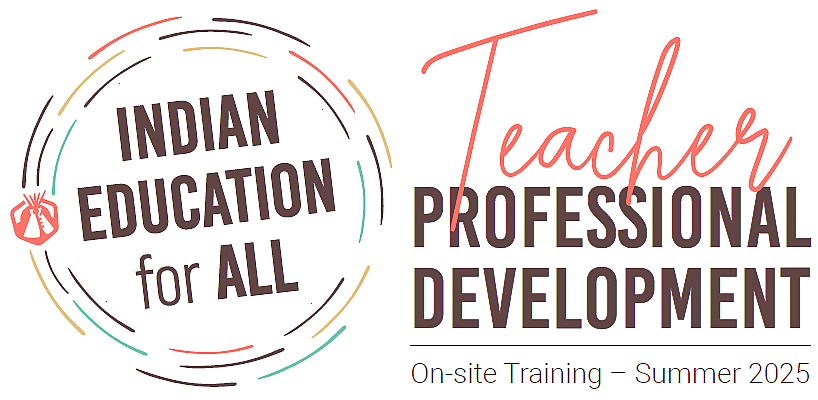 Indian Education for All circular logo advertising an on-site professional development in 2025