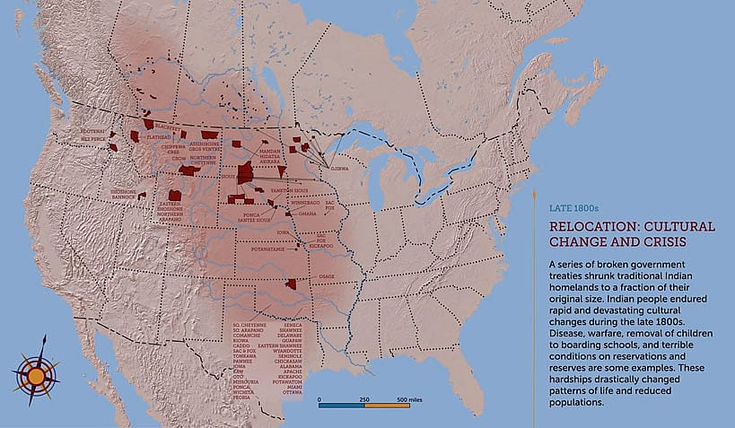 Still from animated map, Plains Indian Map Project, funded in part through a generous grant from The Brown Foundation, Inc., of Houston.