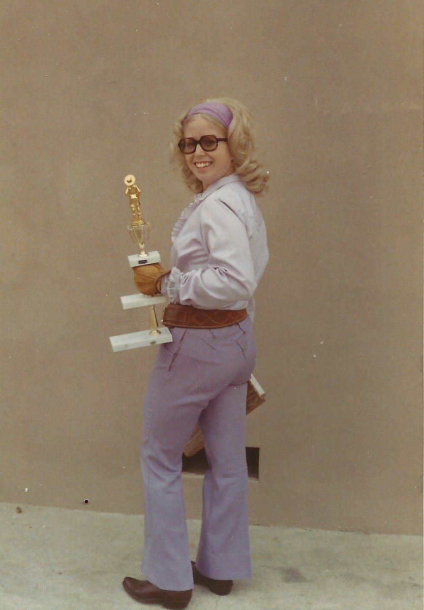 Becky Munden Winning Trophy Fast Draw Contest 1970s