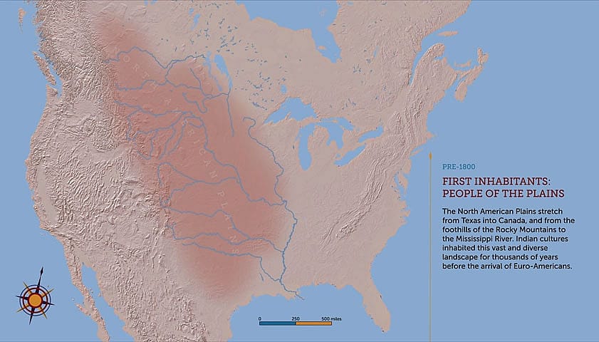 Still from animated map, Plains Indian Map Project, funded in part through a generous grant from The Brown Foundation, Inc., of Houston.