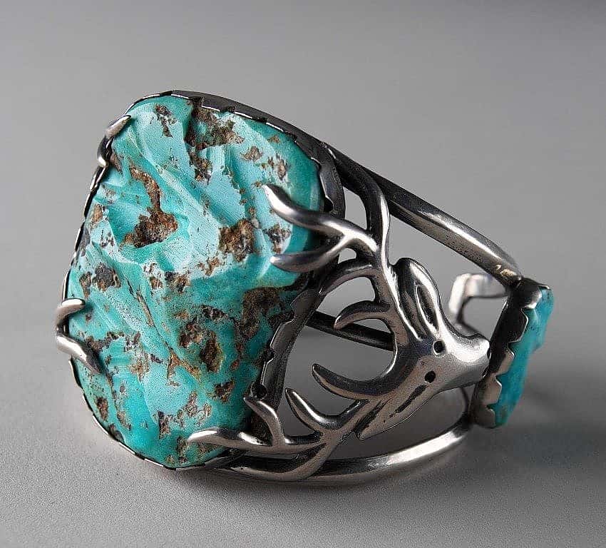 Stag Bracelet, Southwest, 1954. Gift of Jo and Warren Buxton, Phoenix, Arizona. NA.203.1049.1