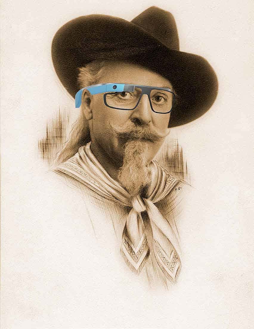 W.F. Cody pencil drawing, ca. 1900. MS6 William F. Cody Collection. P.6.146 (altered)