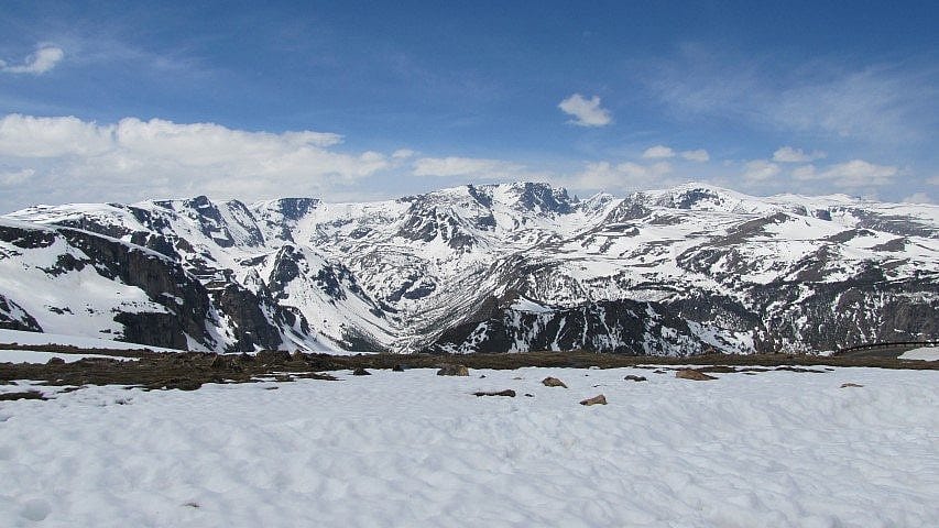 Early Summer Snowy Mountains near Cody, Wyoming
