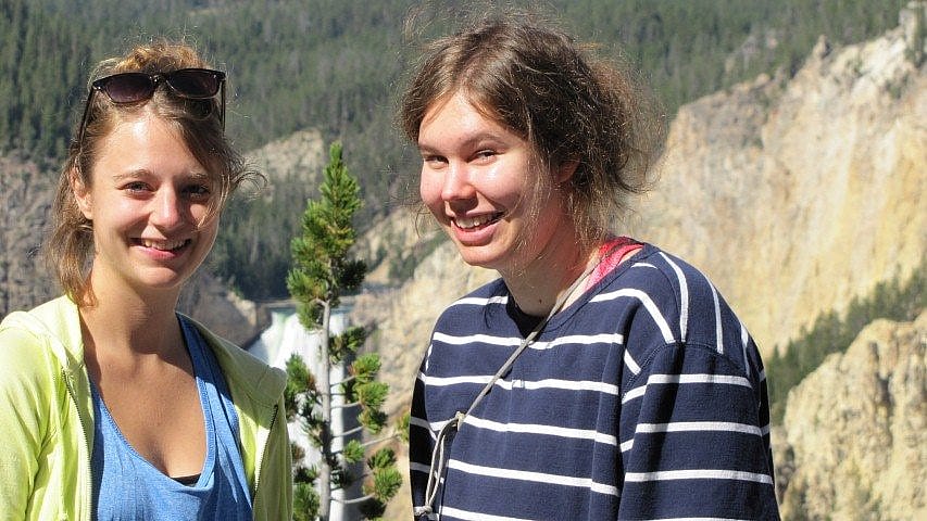 Tiia and Allison at Yellowstone Falls