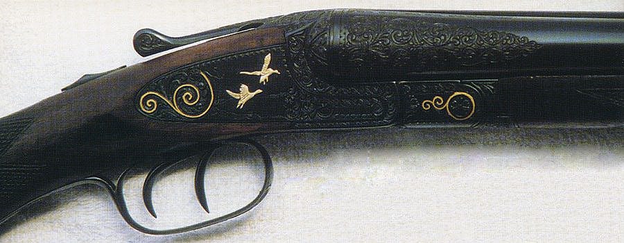 Johns engraved shotgun with gold inlays. Photo courtesy of Bill Johns.