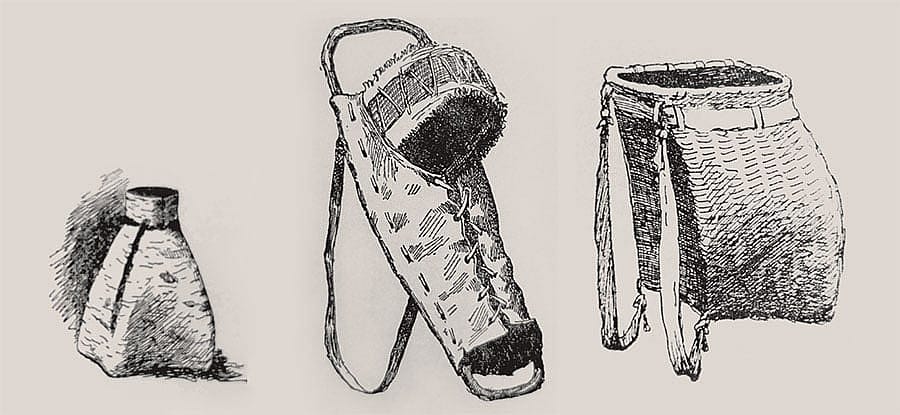 (Fig. 2) Frederic Remington (1861 - 1909). Details of pen and ink illustrations in Longfellow's 1891 edition of "The Song of Hiawatha." Reproductions courtesy of the author.