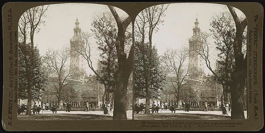 Madison Square Garden, 1907. Stereograph. Library of Congress Prints and Photographs Division, Washington, DC 20540 USA. LCDIG-stereo-1s07631