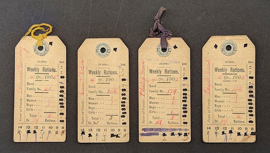 1905 Indian reservation weekly ration cards. The Paul Dyck Plains Indian Buffalo Culture Collection, acquired through the generosity of the Dyck family and additional gifts of the Nielson Family and the Estate of Margaret S. Coe. NA.704.1-23