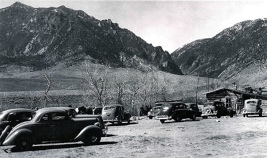 Posse headquarters on the Jim Owens ranch near the mouth of the Little Rocky Creek Canyon. Sturm photo.